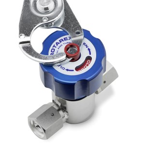 Rotarex has a new safety lock down mechanism feature on UHP line valves
